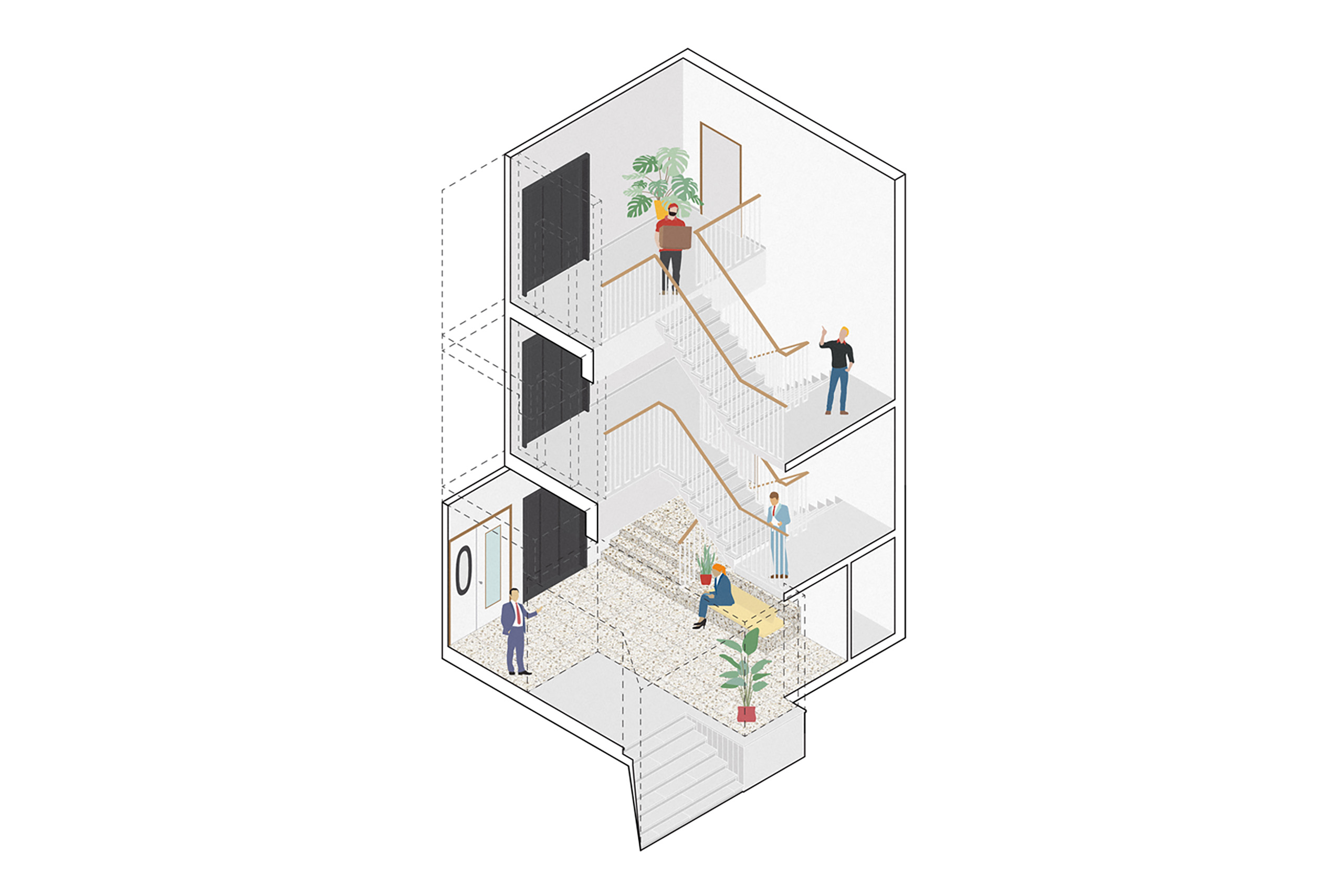 Project afbeelding voor NEARLY ENERGY NEUTRAL RENOVATION AND INTERIOR OFFICE BUILDING